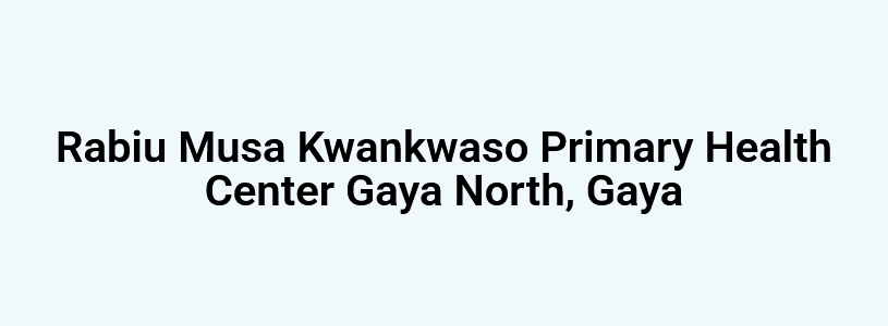 Dr. Rabiu Musa Kwankwaso Primary Health Centre, Gaya image